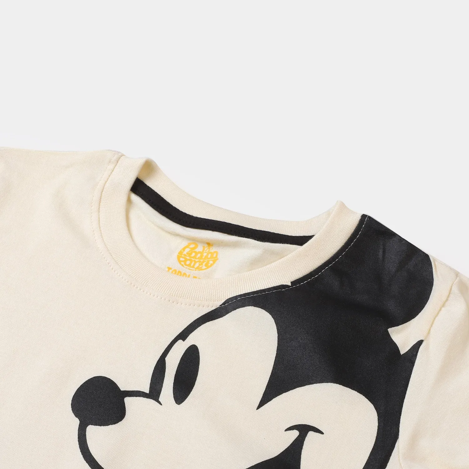 Boys Cotton 2Pcs Suit Character - Cream/Black