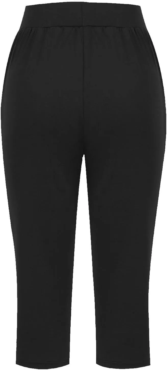 Capris Pants for Women Summer Casual Workout Capri Yoga Pants Straight Leg Exercise 2025 Yoga Pants with Pockets