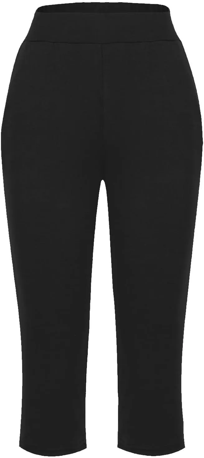 Capris Pants for Women Summer Casual Workout Capri Yoga Pants Straight Leg Exercise 2025 Yoga Pants with Pockets
