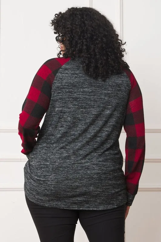 Checker Sleeve Sequin Pocket Tunic