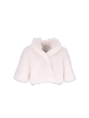 cropped faux-fur jacket