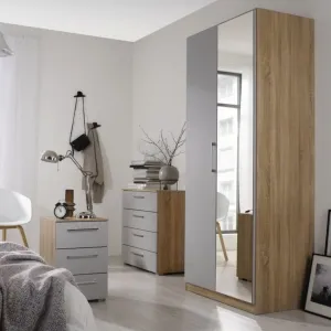 Ellesse Silk Grey & Sonoma Oak Hinged Wardrobe Range by Rauch