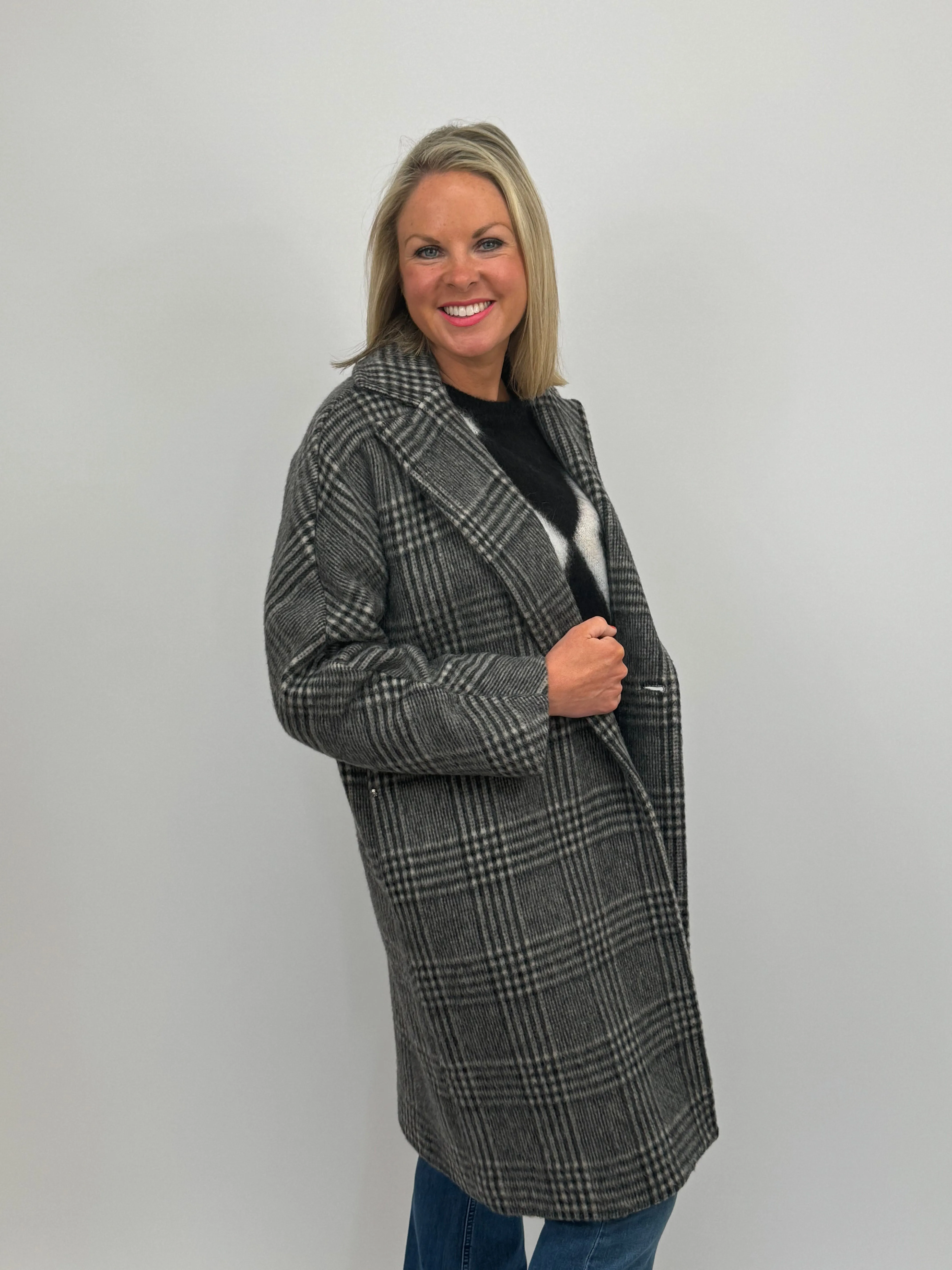 EMME Grey Check Coat