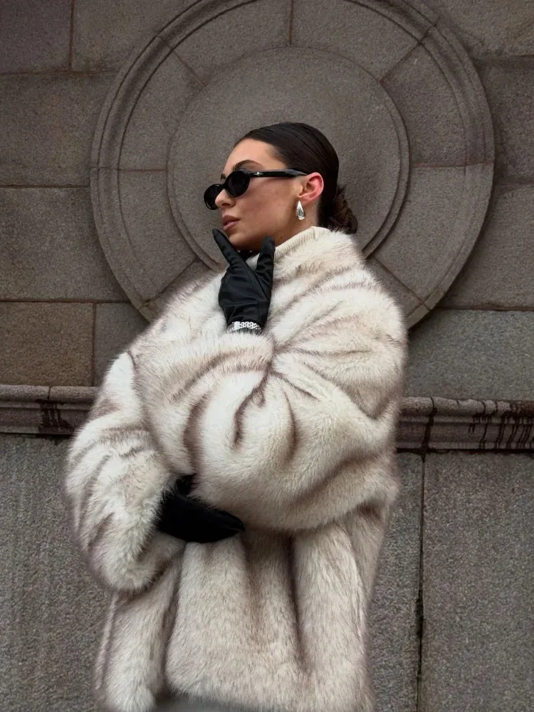 Furry Faux Fur Jacket  Winter Chic Outwear