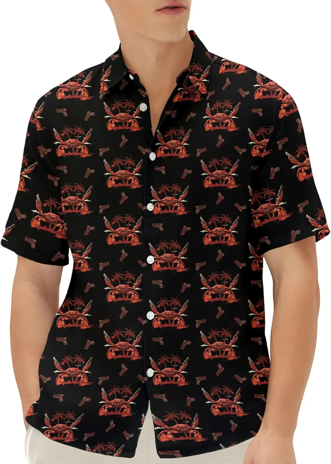 Hawaiian Shirt for Men Summer Funny Short Sleeve Aloha Button Down Shirts