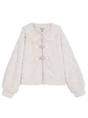 Icy Elegance Doll Collar Faux Fur Jacket