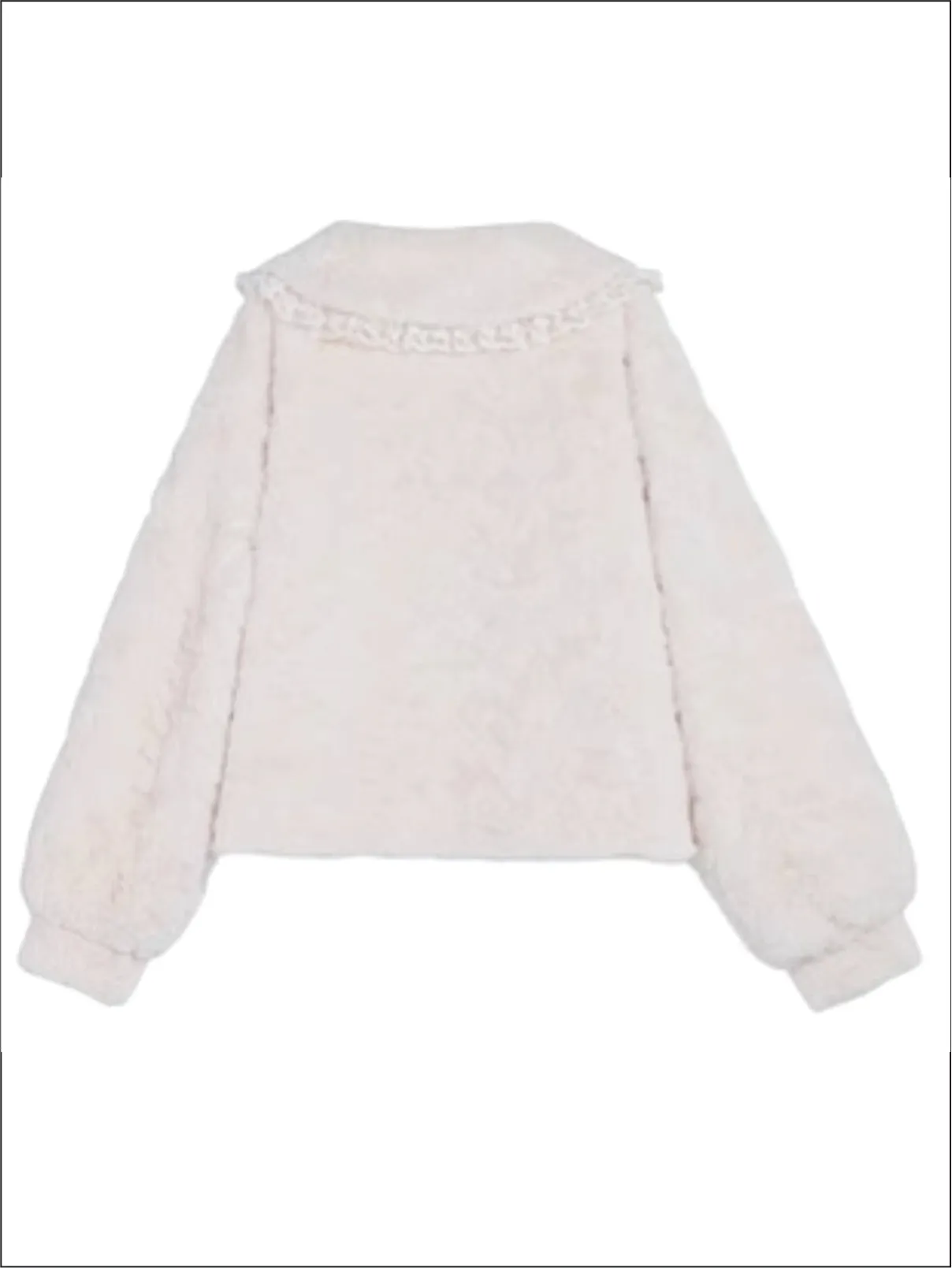 Icy Elegance Doll Collar Faux Fur Jacket