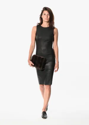 Iranta Leather Dress in Black -UEB
