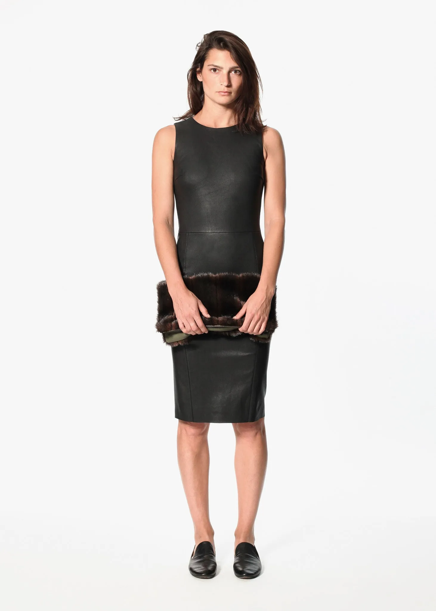 Iranta Leather Dress in Black -UEB