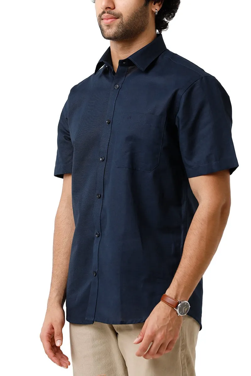 Jute Classic - Navy Blue Formal Shirt For Men | Ariser