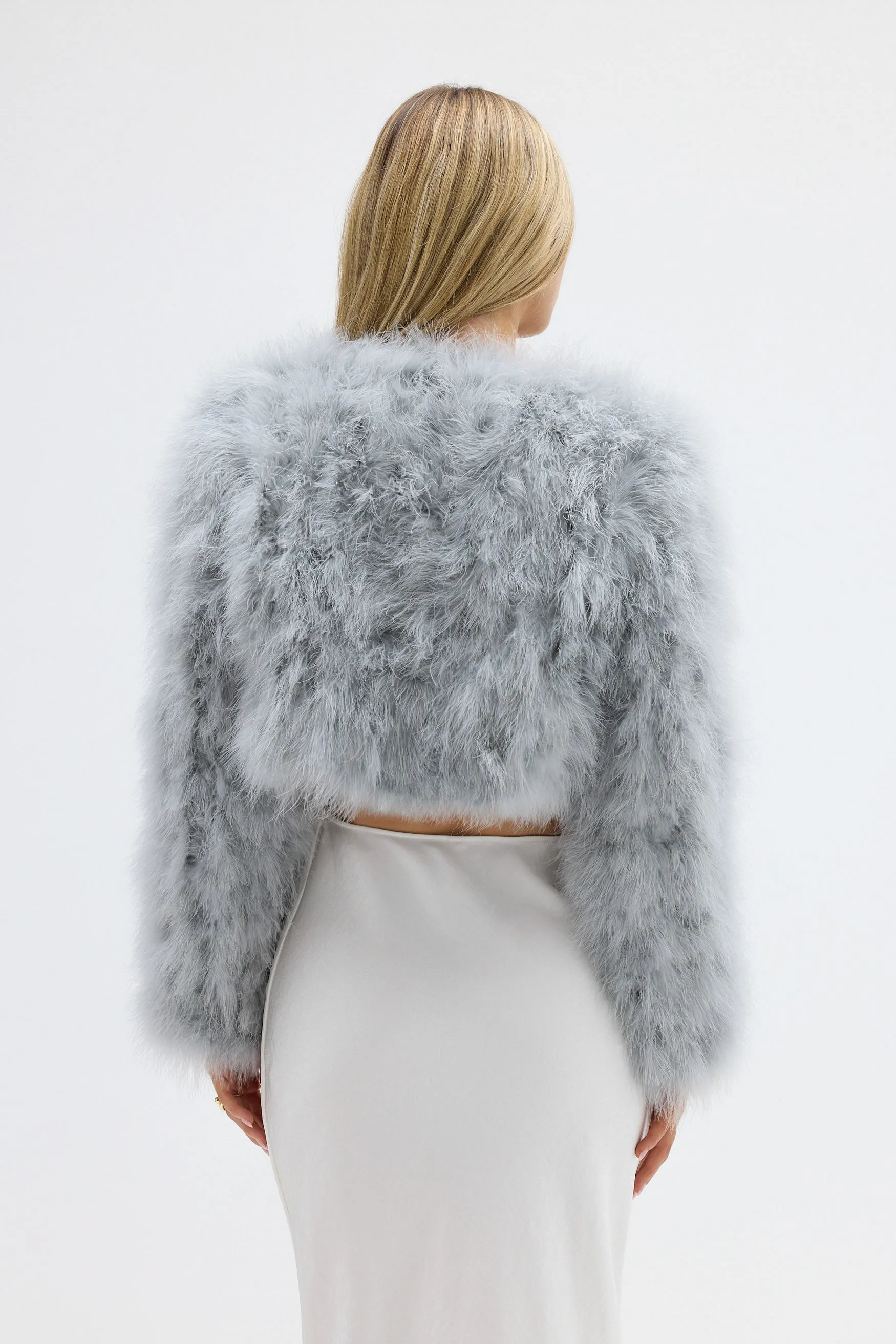 Manhattan Crop Jacket - Light Grey
