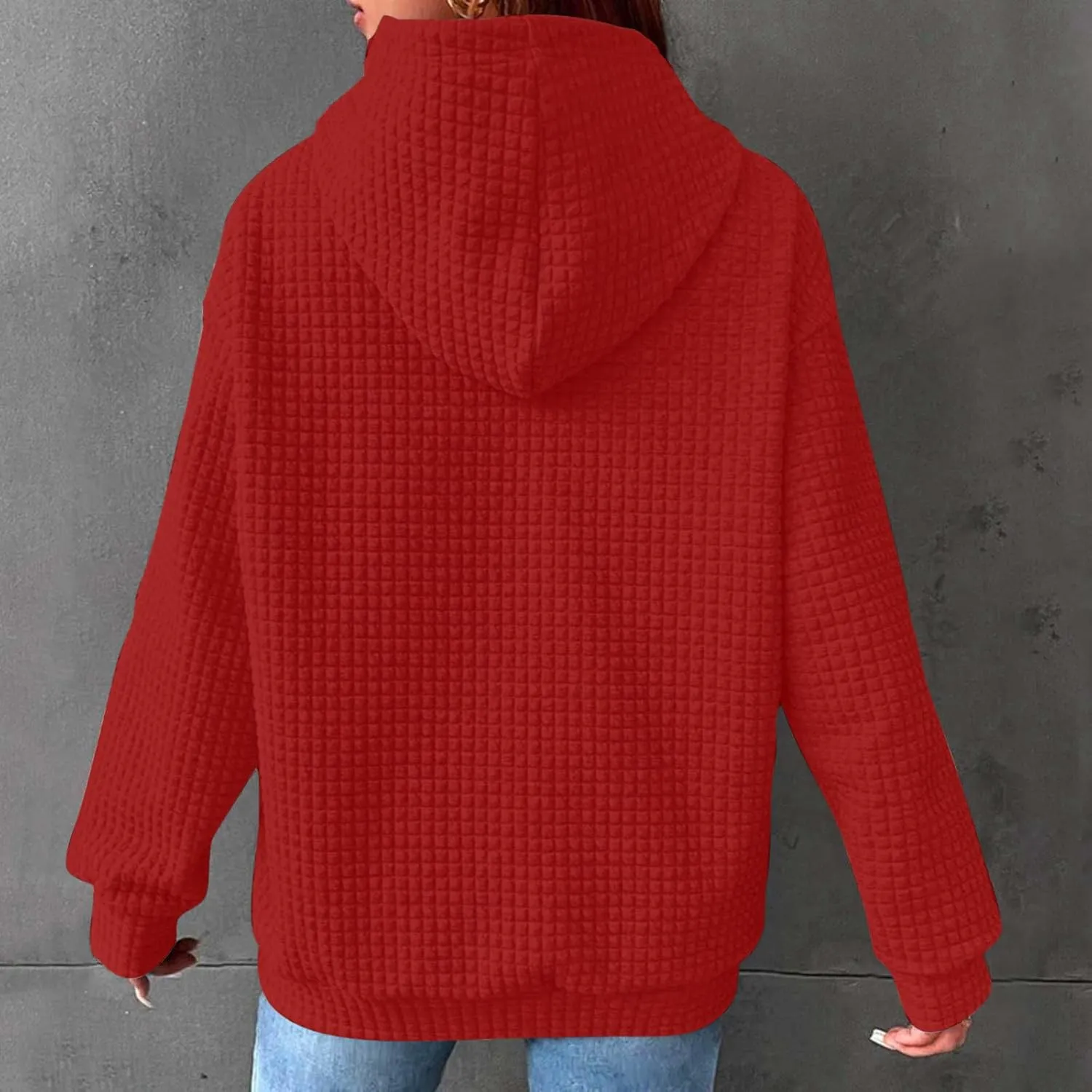Plain Hoodie for Women Oversized Baggy Long Sleeve Drawstring Hooded Fashion Hide Belly Classic-Fit Hoodie