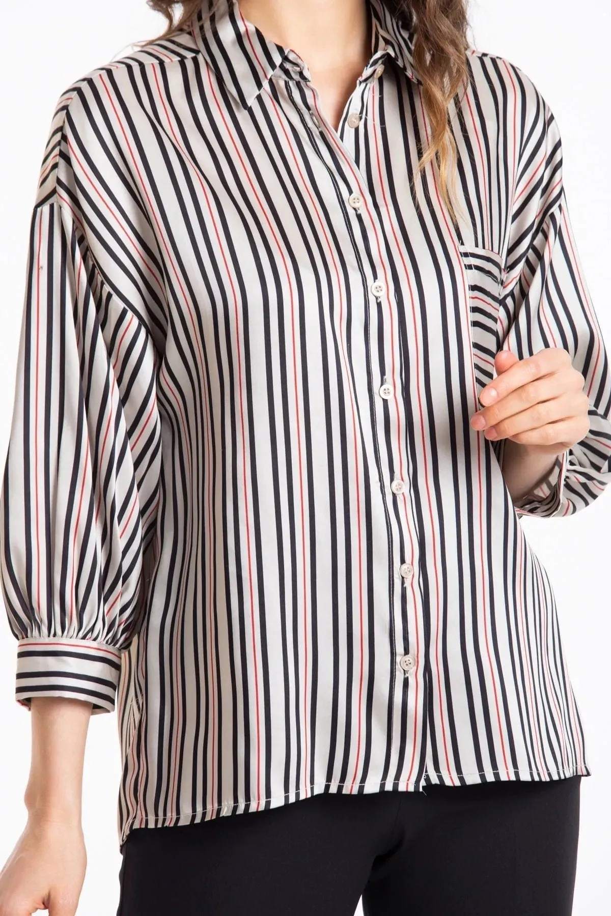 Satin Button Down Shirt