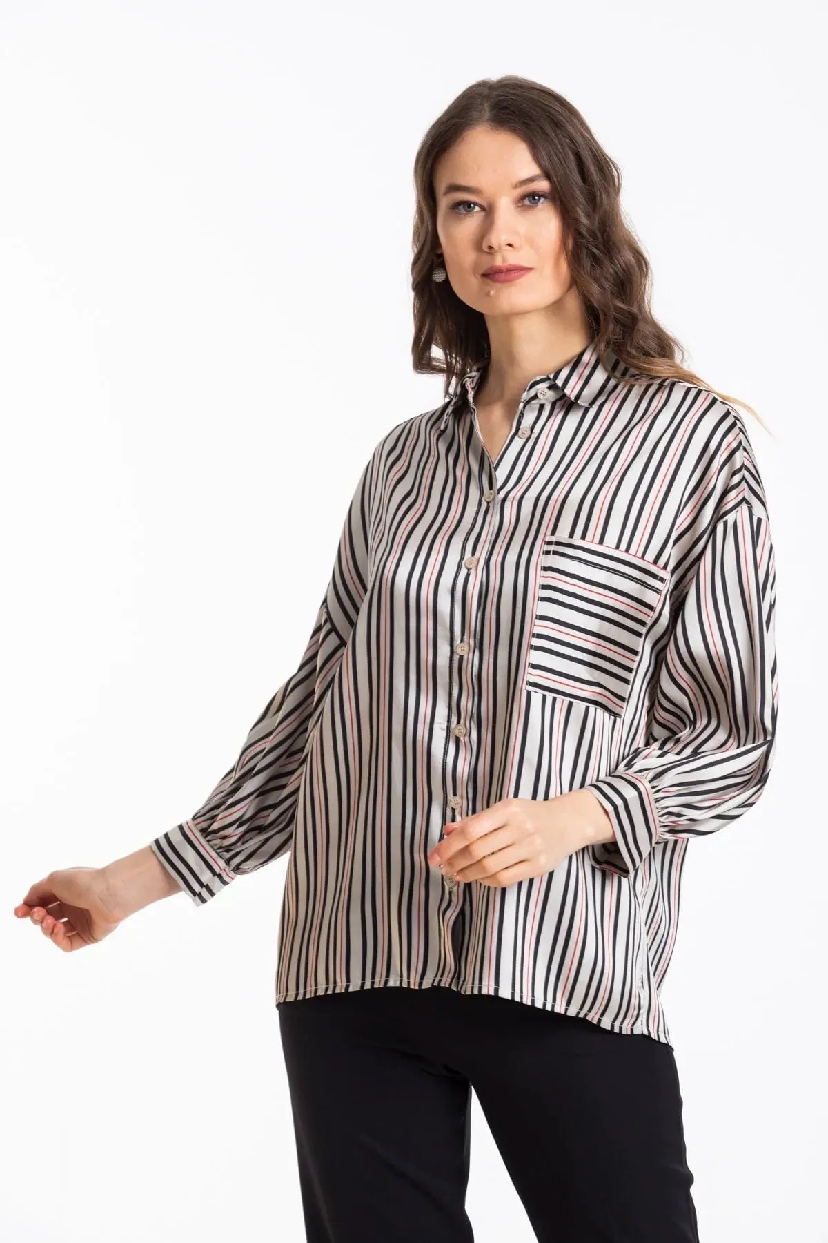 Satin Button Down Shirt