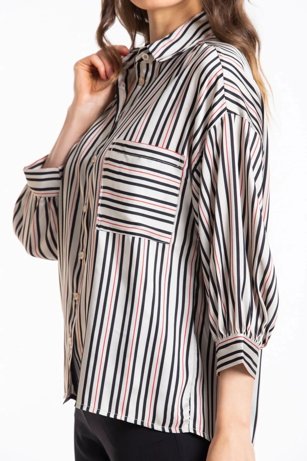 Satin Button Down Shirt
