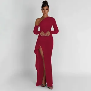 Sleeve Dresses Maxi Long Off Shoulder Women Sexy Club Party Dress