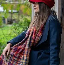 Wine - Tartan Check Scarf