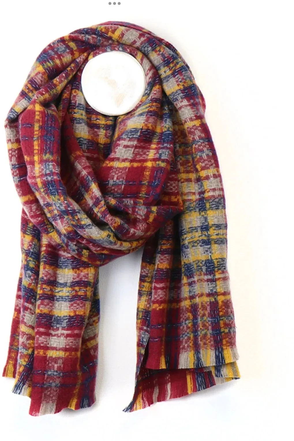 Wine - Tartan Check Scarf