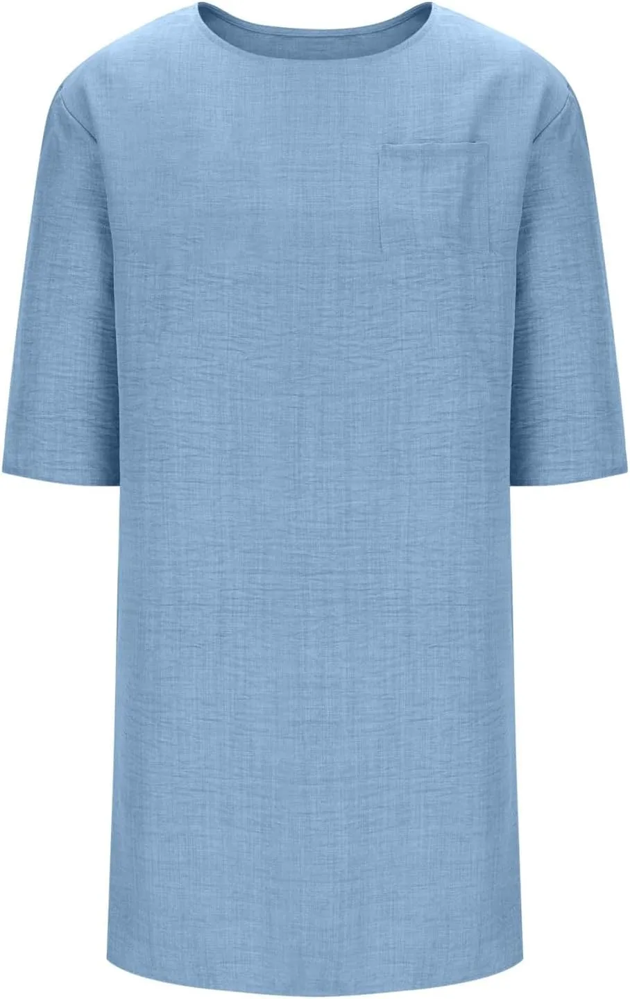 Women's Casual 3/4 Sleeve Summer Dress Loose Fit Round Neck Beach Vacation Shift Flowy Midi Dresses with Pocket