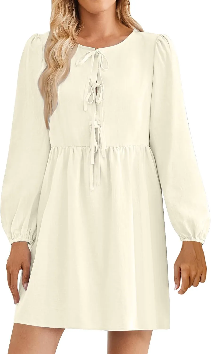 Womens Plus Size Fall Dresses Midi Trendy Lantern Long Sleeve Dress Elegant Solid Flowy Swing Cocktail Party Dresses