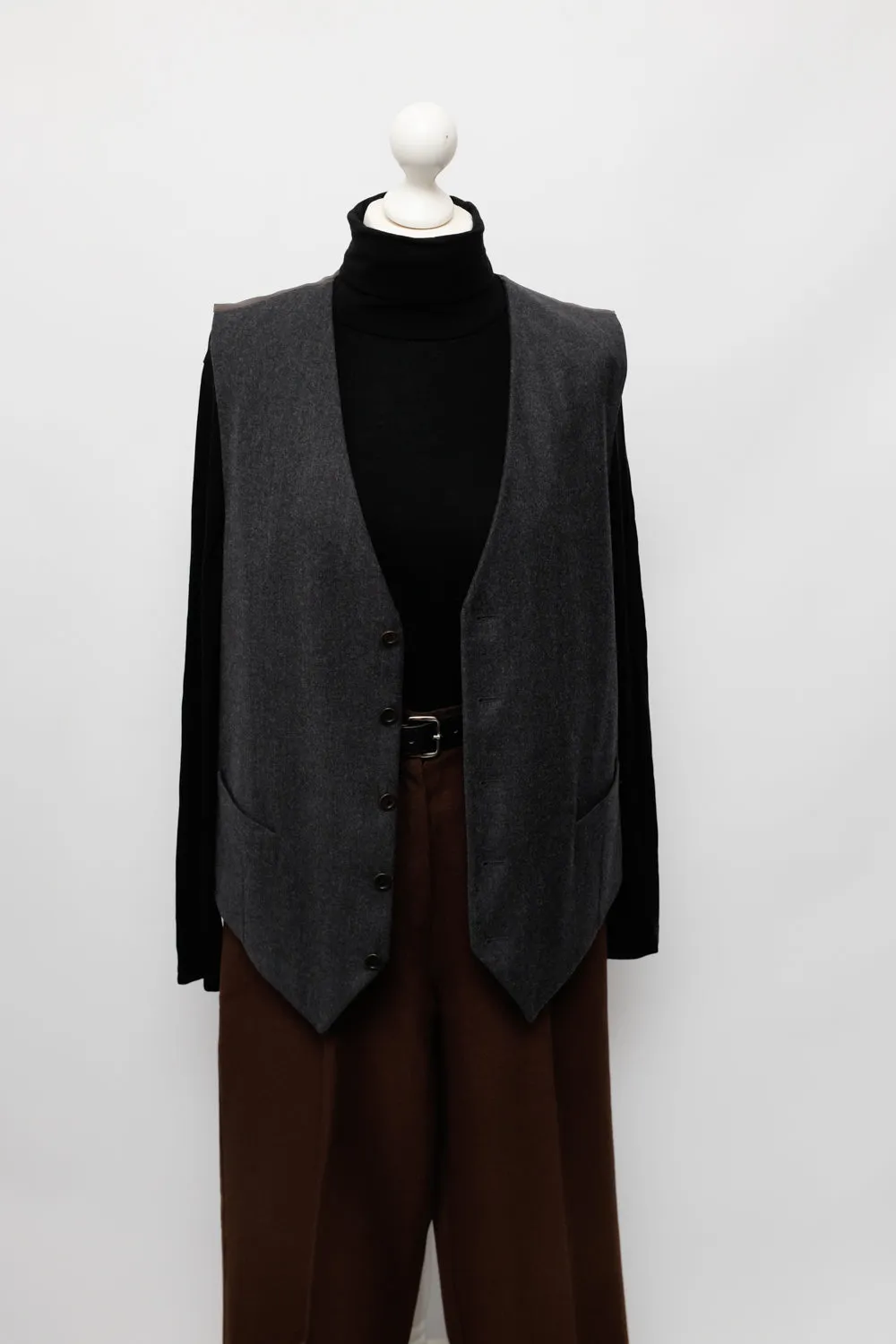 WOOL GREY VINTAGE SUIT VEST