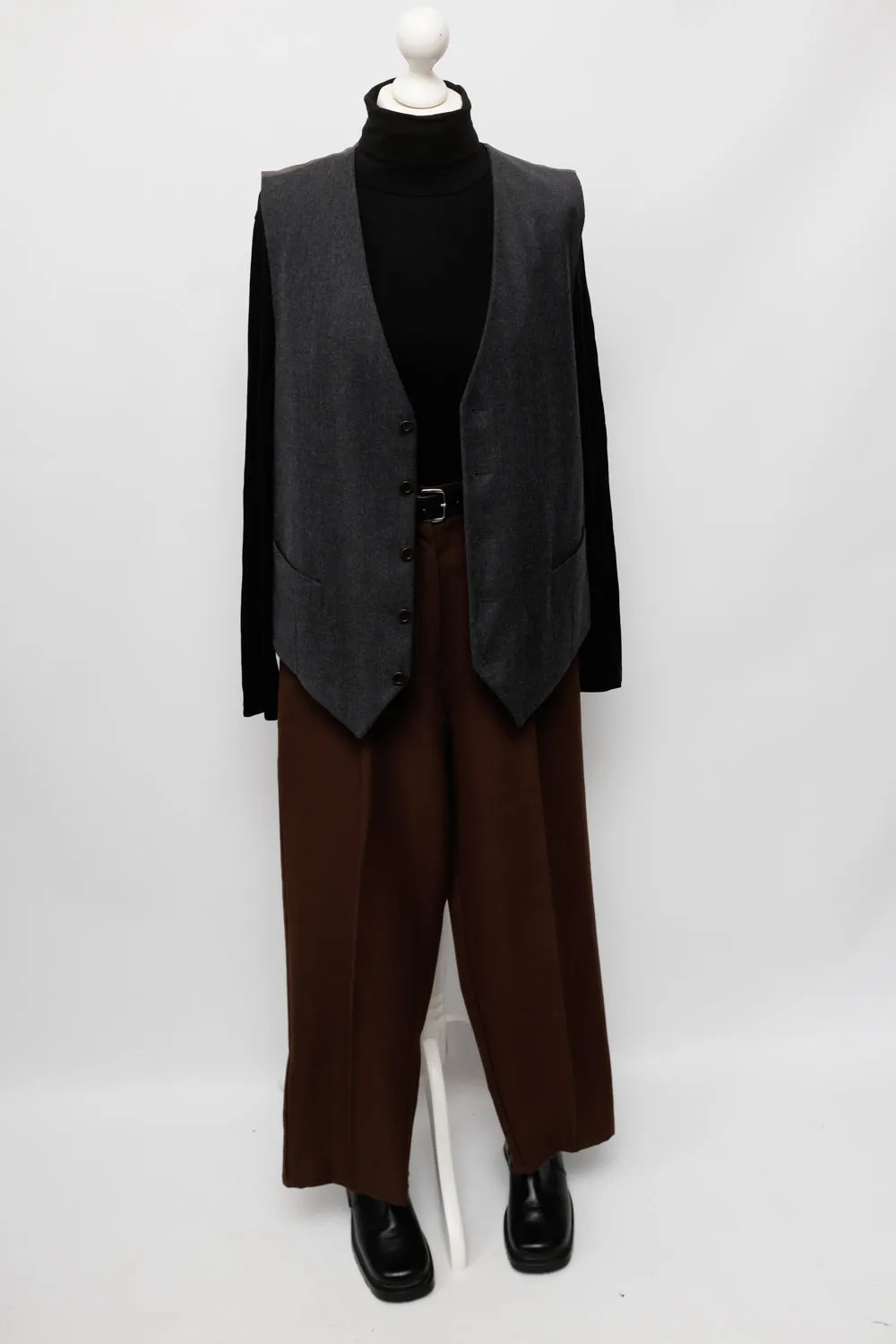 WOOL GREY VINTAGE SUIT VEST