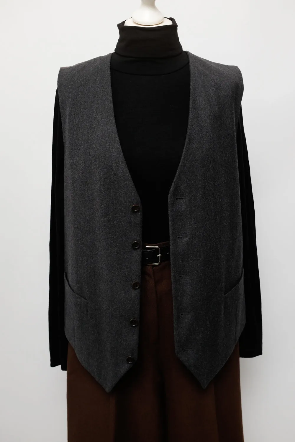 WOOL GREY VINTAGE SUIT VEST