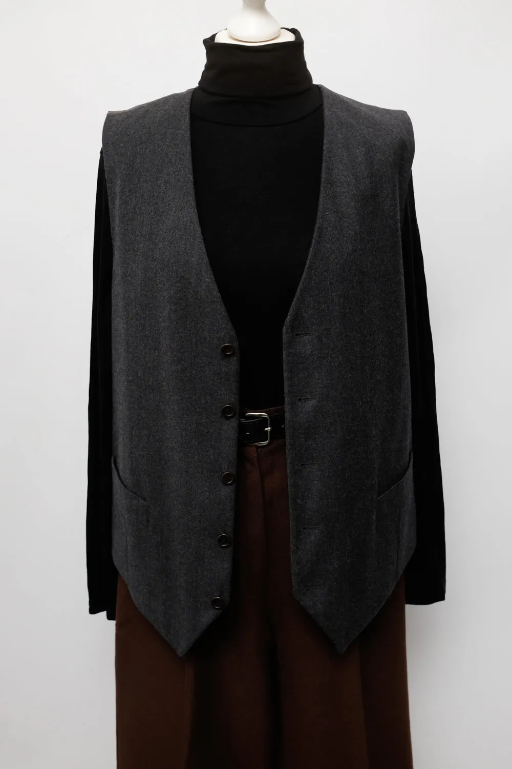 WOOL GREY VINTAGE SUIT VEST